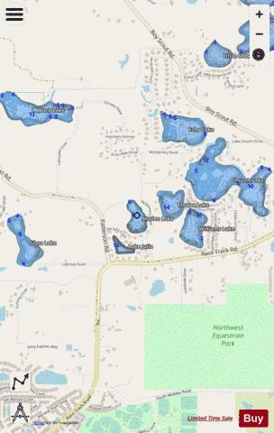 MARLEE LAKE depth contour Map - i-Boating App - Streets