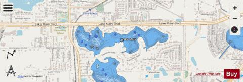LAKE MARY depth contour Map - i-Boating App - Streets