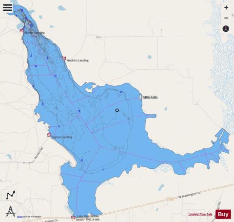 LAKE MICCOSUKEE depth contour Map - i-Boating App - Streets