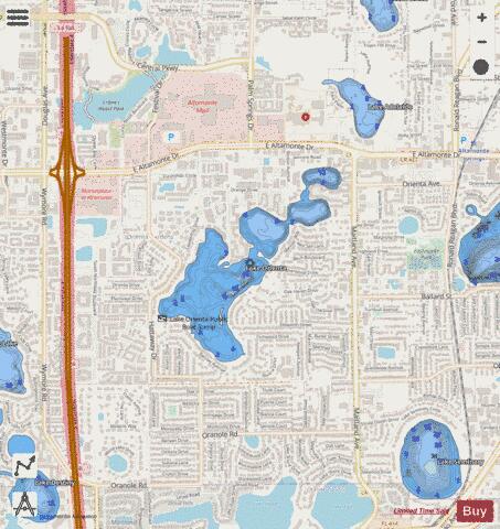 LAKE ORIENTA depth contour Map - i-Boating App - Streets