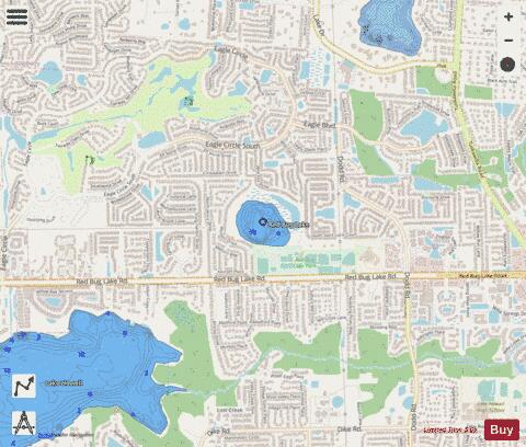 RED BUG LAKE depth contour Map - i-Boating App - Streets