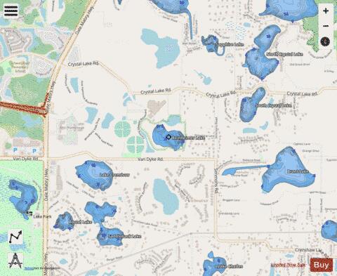 REINHEIMER LAKE depth contour Map - i-Boating App - Streets