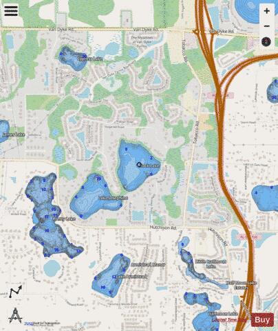 ROCK LAKE depth contour Map - i-Boating App - Streets