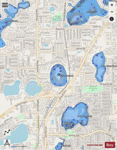LAKE SEMINARY depth contour Map - i-Boating App - Streets
