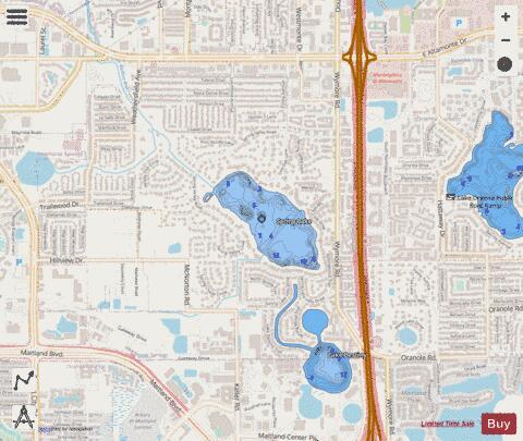 SPRING LAKE depth contour Map - i-Boating App - Streets