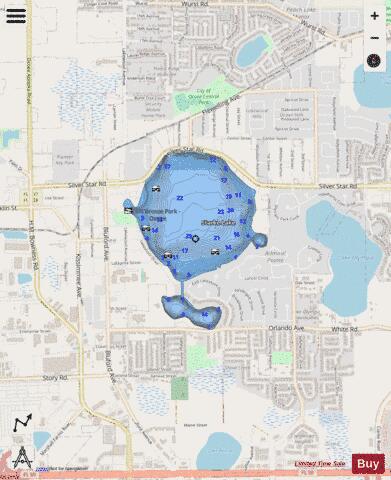 STARKE LAKE depth contour Map - i-Boating App - Streets