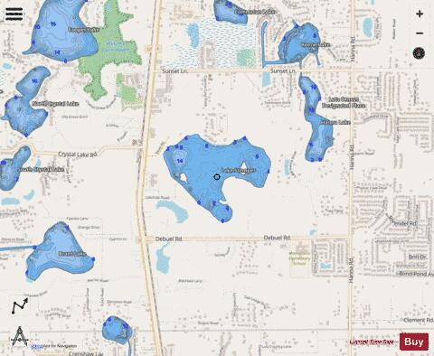 LAKE STEMPER depth contour Map - i-Boating App - Streets