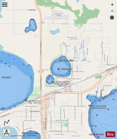 LAKE SWOOPE depth contour Map - i-Boating App - Streets