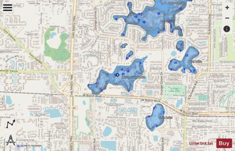 WHITE TROUT LAKE depth contour Map - i-Boating App - Streets