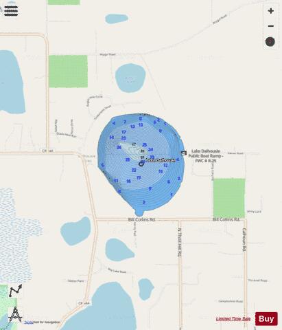 LAKE DALHOUSIE depth contour Map - i-Boating App - Streets