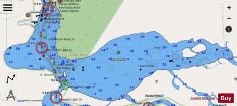 LAKE DEXTER depth contour Map - i-Boating App - Streets