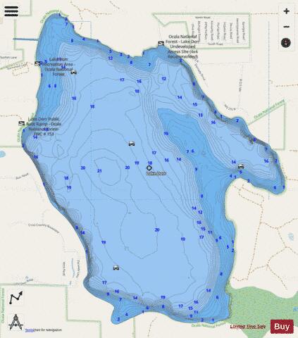 LAKE DORR depth contour Map - i-Boating App - Streets