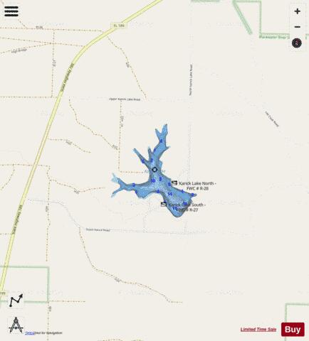 KARICK LAKE depth contour Map - i-Boating App - Streets