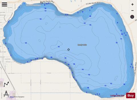 REEDY LAKE depth contour Map - i-Boating App - Streets