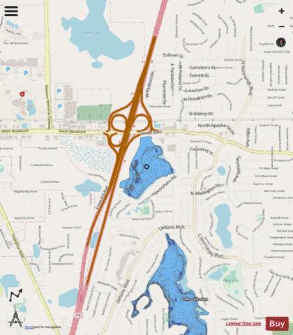 Trout Lake depth contour Map - i-Boating App - Streets