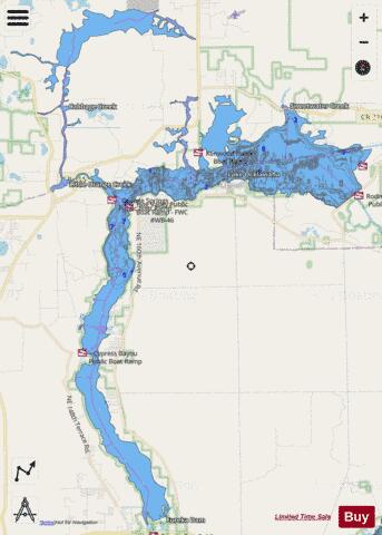 Lakeocklawaha depth contour Map - i-Boating App - Streets