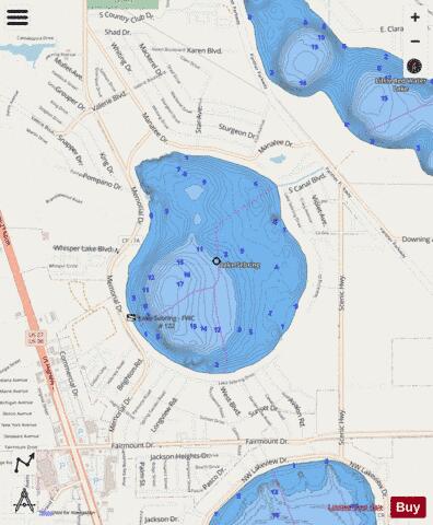Sebring depth contour Map - i-Boating App - Streets