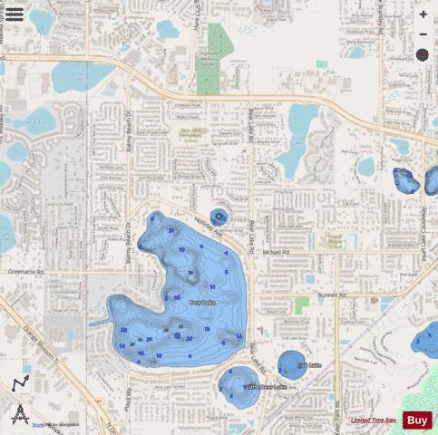 Jamison Dr Lake depth contour Map - i-Boating App - Streets
