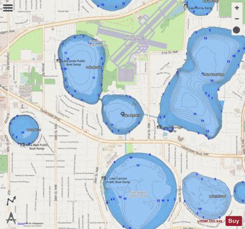 Lake Idylwild depth contour Map - i-Boating App - Streets