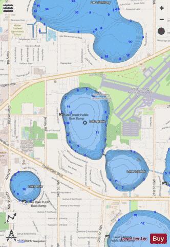 Lake Jessie depth contour Map - i-Boating App - Streets