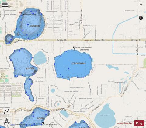 Lake Mariam depth contour Map - i-Boating App - Streets