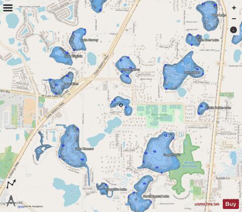 Lake Norbert depth contour Map - i-Boating App - Streets