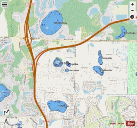Zelma, Lake depth contour Map - i-Boating App - Streets