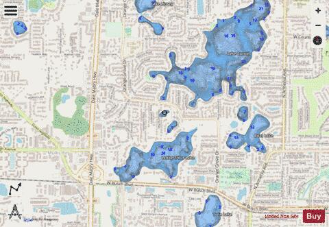 Woodsong Way Lake depth contour Map - i-Boating App - Streets