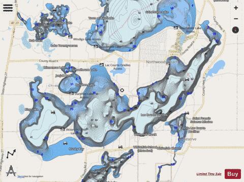 Lac Courte Oreilles Marine Chart - Nautical Charts App - Streets