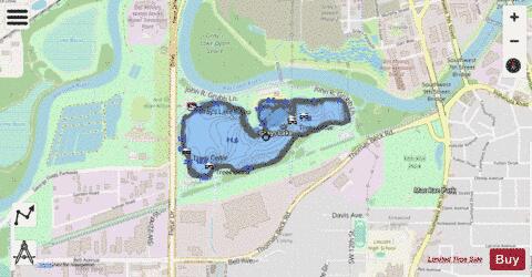 Grays Lake depth contour Map - i-Boating App - Streets