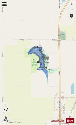 Humeston Reservoir depth contour Map - i-Boating App - Streets