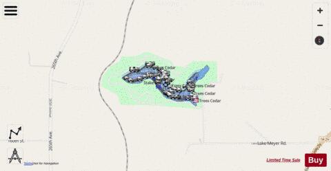 Lake Meyer depth contour Map - i-Boating App - Streets