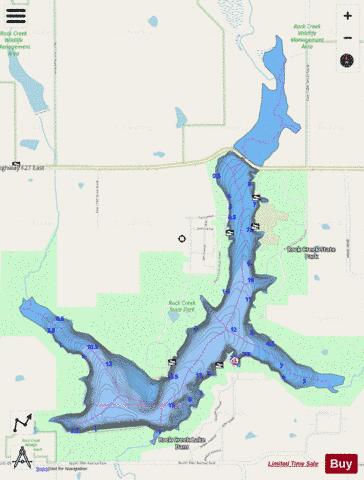 Rock Creek Lake depth contour Map - i-Boating App - Streets
