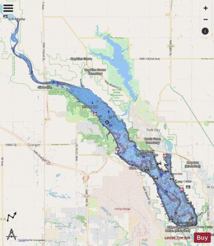 Saylorville Lake depth contour Map - i-Boating App - Streets