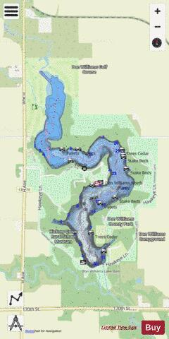Don Williams Lake depth contour Map - i-Boating App - Streets