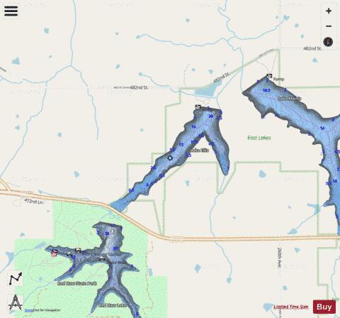 Lake Ellis depth contour Map - i-Boating App - Streets