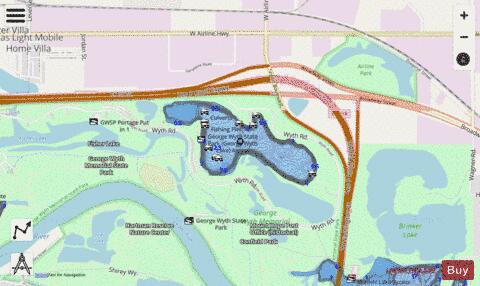George Wyth Lake depth contour Map - i-Boating App - Streets