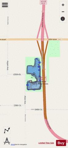 Avenue of the Saints Pond depth contour Map - i-Boating App - Streets