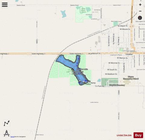 Corydon Reservoir depth contour Map - i-Boating App - Streets