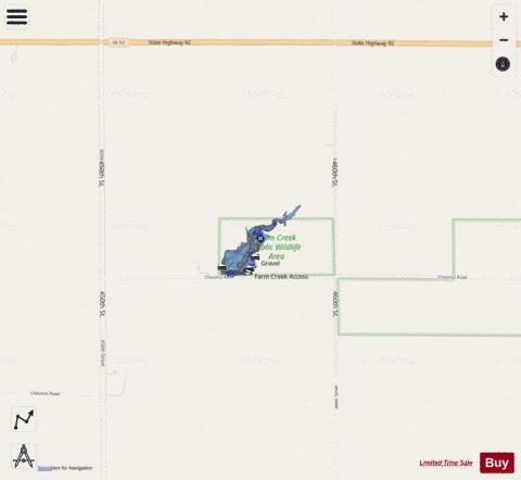 Farm Creek Lake depth contour Map - i-Boating App - Streets