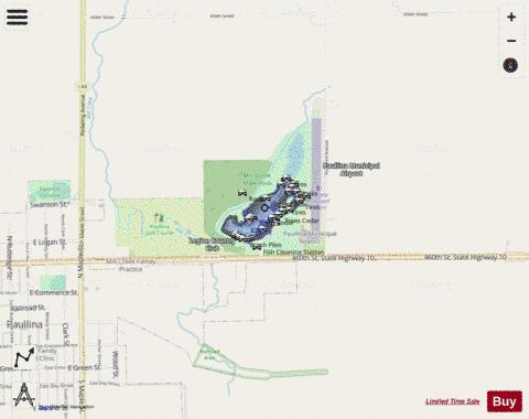 Mill Creek (Lake) depth contour Map - i-Boating App - Streets
