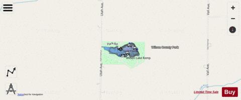Wilson Park Lake depth contour Map - i-Boating App - Streets
