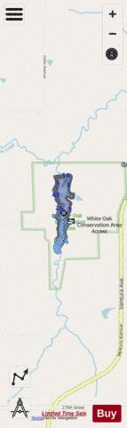 White Oak Conservation Area Lake depth contour Map - i-Boating App - Streets