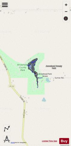 Arrowhead County Park depth contour Map - i-Boating App - Streets