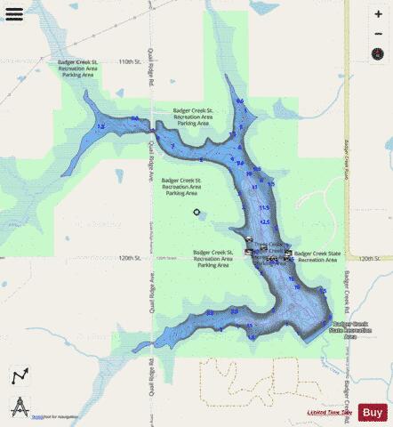 Badger Creek Recreation Area depth contour Map - i-Boating App - Streets