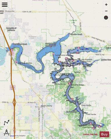 Coralville Lake depth contour Map - i-Boating App - Streets