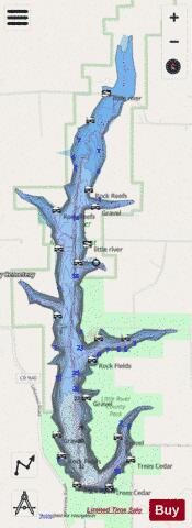 Little River Recreation Area depth contour Map - i-Boating App - Streets