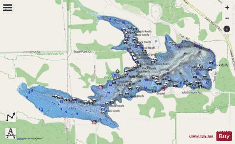 Pleasant Creek State Park depth contour Map - i-Boating App - Streets