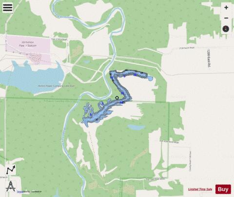 Kickapoo State Park Lake depth contour Map - i-Boating App - Streets