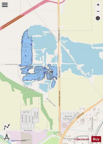 Pontiac Reservoir 2 depth contour Map - i-Boating App - Streets
